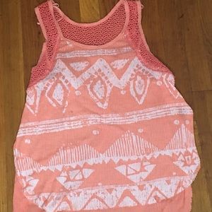Peach crochet tank top